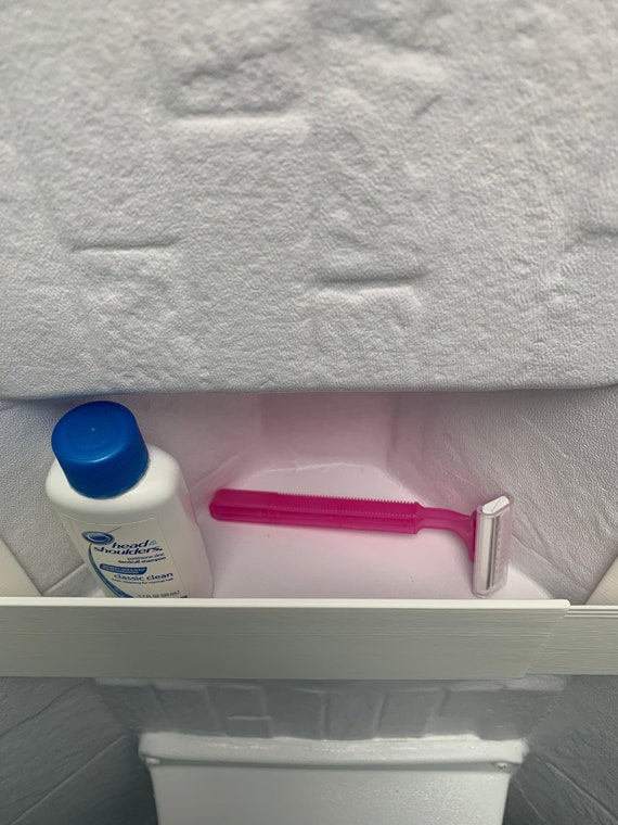 RV Camper Travel Trailer Bathroom Stick On Shower Corner Storage Bar RV  Accessory Toiletry Storage