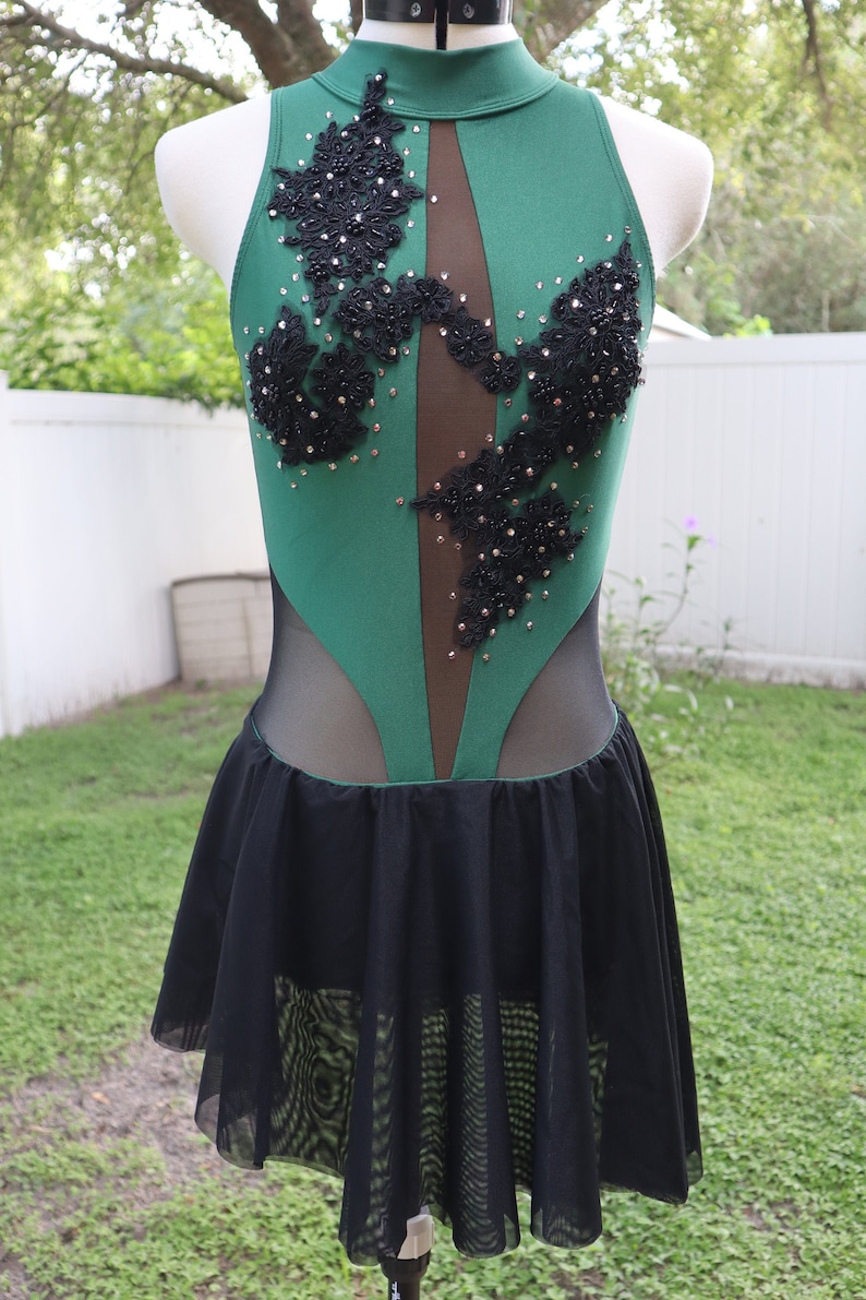 Adult Small Dark Green Contemporary/ lyrical Dance Costume Etsy