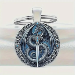 DRACULA ...  Vlad The Impaler , Order of the Dragon Sword pattern alloy Keychain