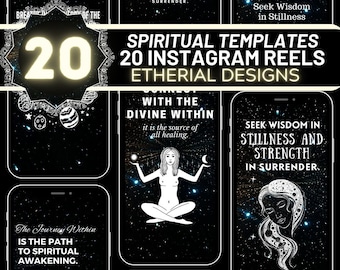 Spiritual Instagram Reels Templates: Galaxy Theme, Coaching Content (Canva)