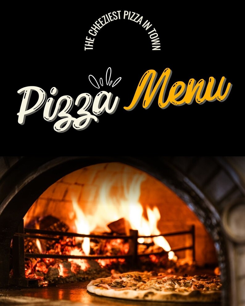 3 in 1 Pizzeria Menu Templates, Pizza Menu Template Printable, Pizza ...