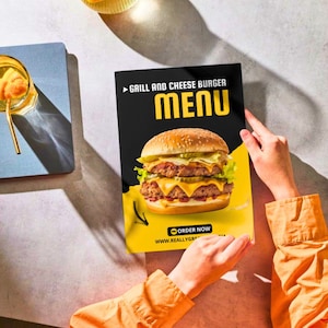 Menú de barra de hamburguesas 3 en 1 imprimible, tablero de menú de hamburguesas, menú de camión de comida de hamburguesas, plantilla de menú de Canva de hamburguesas, menú de restaurante de hamburguesas, restaurante