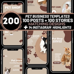 Pet Business Instagram Templates: Brown & Beige Theme