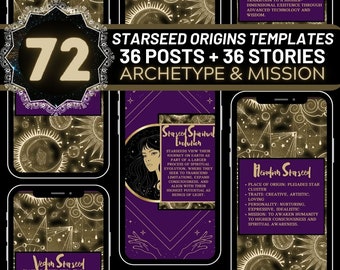 Starseed Archetype Instagram Templates: Spiritual Coaching Canva (Digital Download)