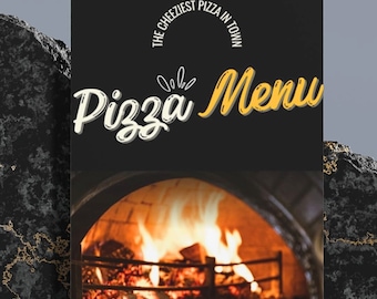 Pizzeria Menu Templates: Minimalist Pizza Restaurant Decor (Digital Download)