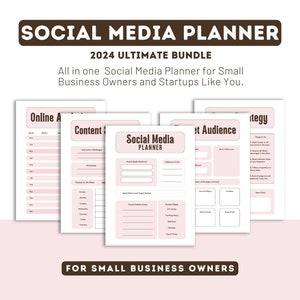 Minimalist Social Media Planner, Printable Social Media Planner, Instagram Planner, Digital Social Media Planner, Instagram Planner Template