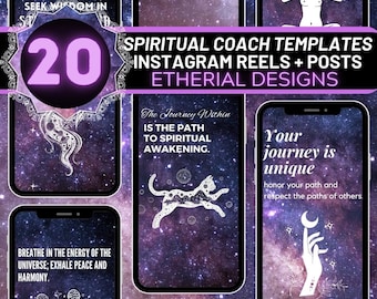 Spiritual Coach Instagram Templates: Galaxy Reels & Posts (Canva)
