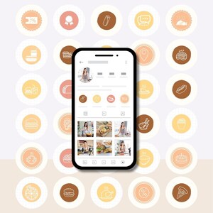 Instagram Highlight Cover, Food Instagram Highlight Cover, Food Blogger Instagram Highlight Cover, ästhetische Ig Highlights, Food Canva