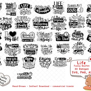 Life Quote Bundle SVG, Motivations bundle svg, life purpose svg, life is beautiful svg, wise quote svg, enjoy life svg, travel life svg
