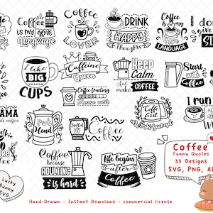 Coffee SVG Bundle, Coffee Lover Spruch SVG, Funny coffee quotes svg, Coffee Pun Spruch, Coffee Keychain SVG Glowforge Cricut Laser cut Files