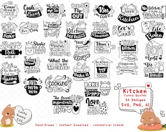 33 Design Kitchen drôle citation SVG, Kitchen bundle svg, cuisson svg, cooking svg, kitchen cut file, potholder svg, kitchen glowforge svg files