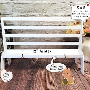 Interchangeable Shelf Sitter Decor Display SVG file for Glowforge and Laser CnC Cut Decor Digital Files, Deco tray file, cnc for wood file