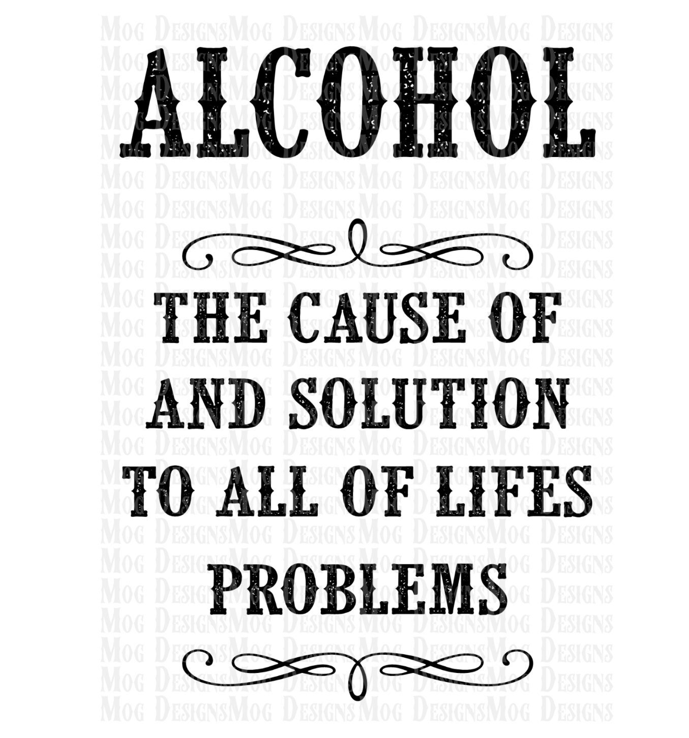Alcohol The Cause and Solution PNG File Etsy