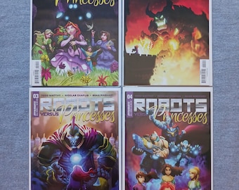 Roboty kontra księżniczki, komiksy nr 1-4, seria kompletna