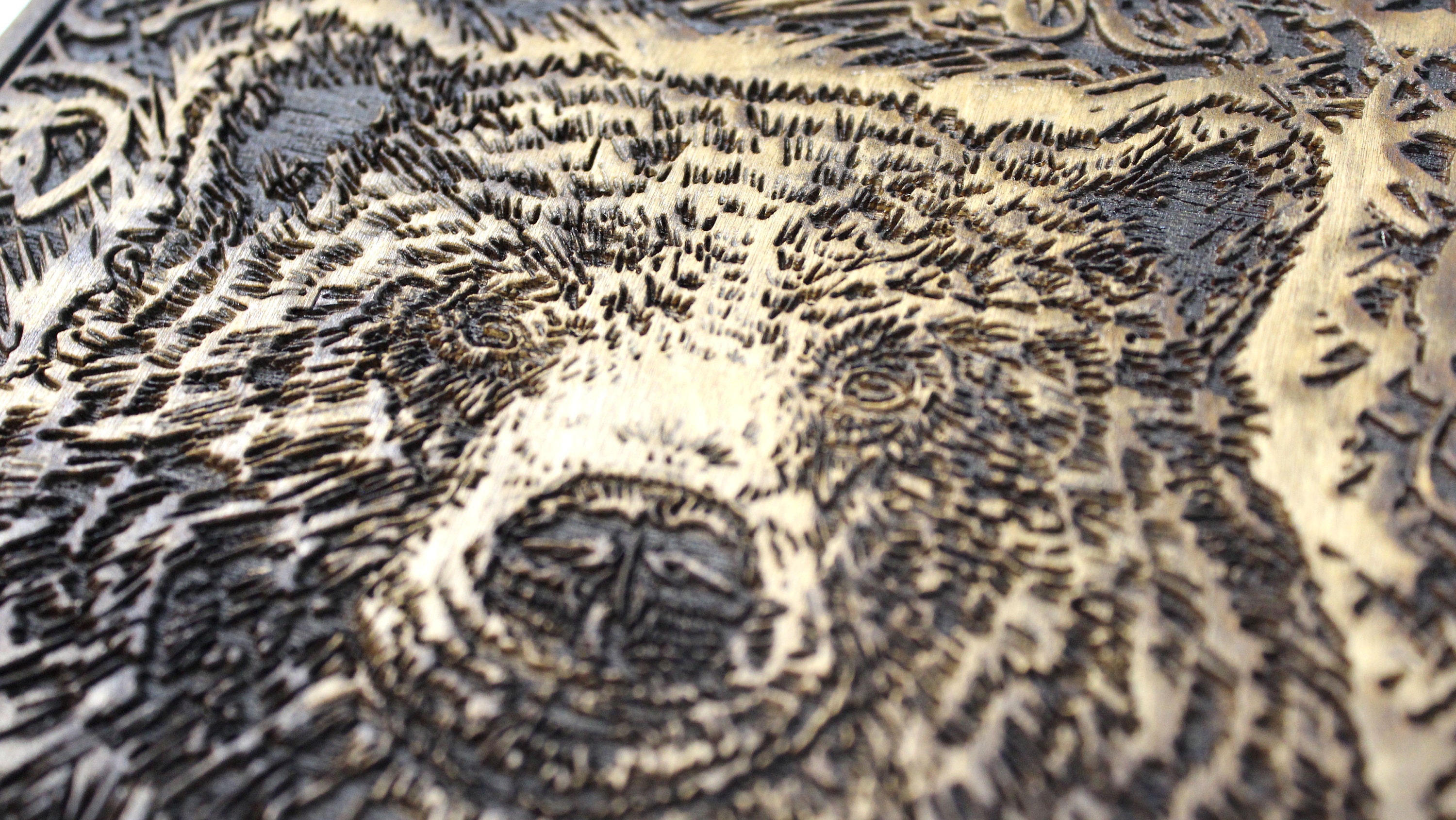 Bear Engraved Wood Wall Art 8x10 Etsy