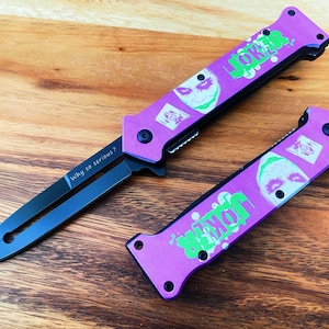 Coltello tascabile Soiletto pieghevole assistito con lama Joker Spring Open rosa da 8 pollici