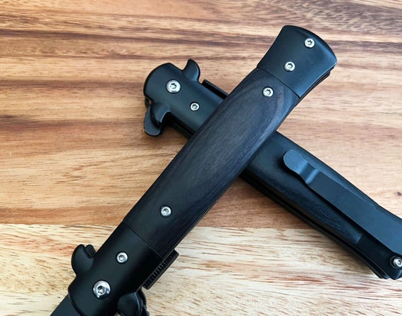 Coltello Pieghevole Coltello Tascabile Legno Con Incisione - Italia Coltellino Svizzero - Foto 11