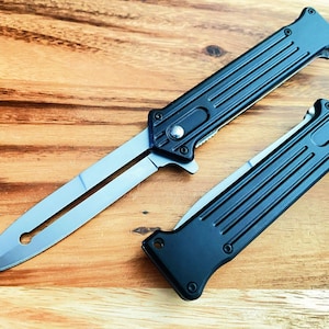 8” Black Joker Spring Open Assisted Folding Soiletto Pocket Knife Blade