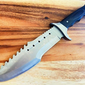 15&quot; Luxury Stainless Steel Full Tang Hunting Knife W/ Black Wooden Handle Survival Knife