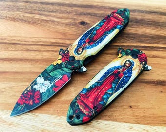 7.25" Guadalupe Spring Assisted Open Blade Tactical Folding Knife EDC Pocket Knives Gift