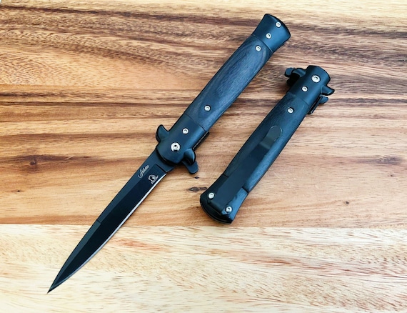 9インチ ブラック＆ブラックウッド イタリアンミラノスティレット