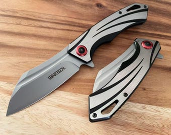8" Luxury Tactical Black Folding Spring Assisted Hunting Outdoor Pocket Knife