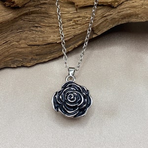 Rose Flower Cremation Urn Necklace - Stainless Steel Urn Jewelry for Women - Personalized Keepsake for Human Ashes - Rose Locket