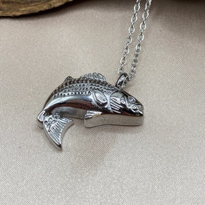 Fishing in Heaven, Memorial Urn Jewelry, Fish Urn Necklace, Cremation Jewelry, Fish Urn, Fishing with Dad, Fisherman Necklace, Ash Holder