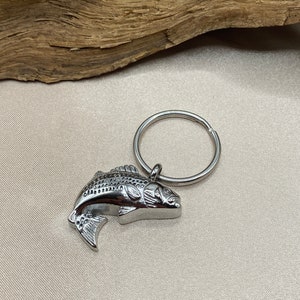 Memorial Fish Urn Keychain - Fisherman Memorial - Fish Urn Keychain for Human or Pet Ashes - Memorial Urn Jewelry - Fishing in Heaven