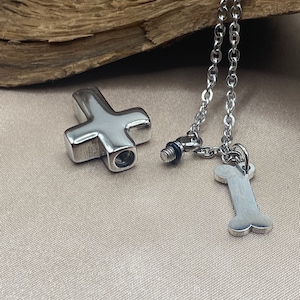 Cross urn for pet, memorial urn pet, pet loss, plain cross, pet cremate memorial, urn for pets, personalized cremation necklace