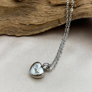 Heart Urn Necklace for Ashes – Small Cremation Pendant for Dad – Memorial Urn Jewelry – Stainless Steel Ash Holder – Keepsake Necklace