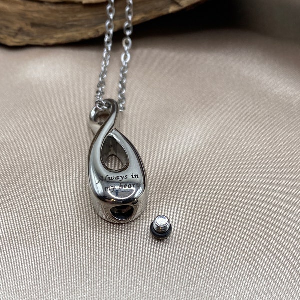 Infinity cremation necklace, memorial urn jewelry, infinity necklace, ash necklace holder, cremate jewelry, urn for human ashes, ash holde