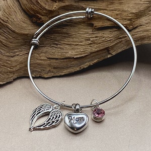 Angel Wing Cremation Bracelet - Sympathy Gift for Loss - Stainless Steel Memorial Jewelry - cremation jewelry for ashes human