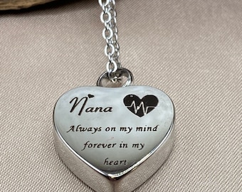 Heart Cremation Locket Necklace: Stainless Steel Memorial Ash Holder