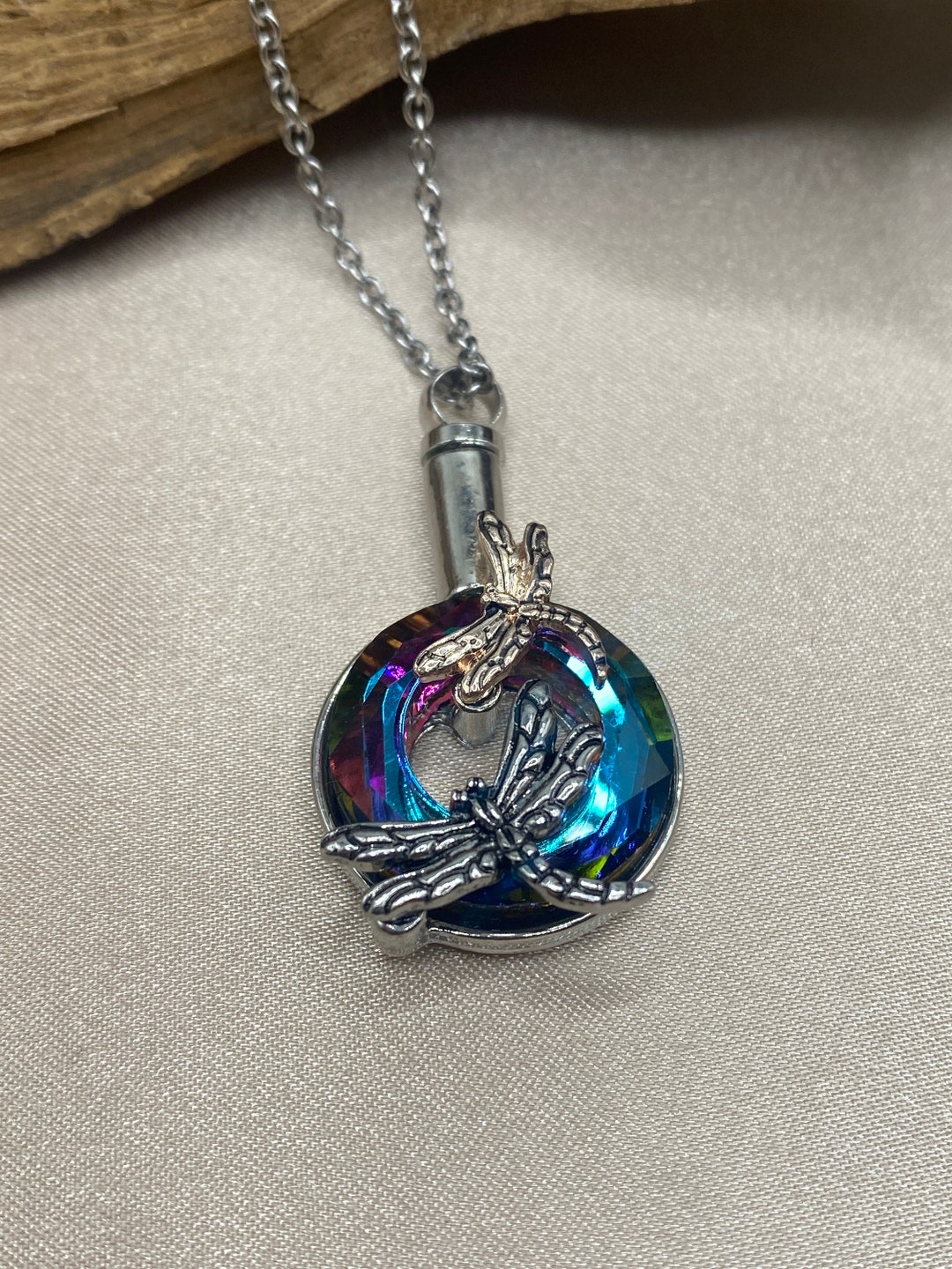 Memorial Urn Jewelry, Cremation Necklace, Dragonfly Necklace, Dragonfly