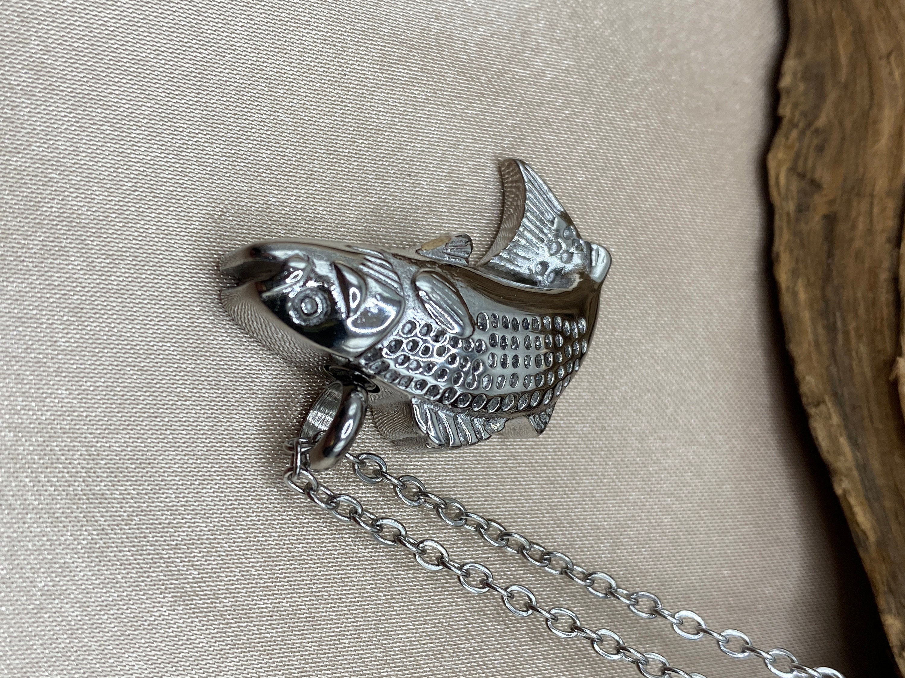 Fishing in Heaven, Memorial Urn Jewelry, Fish Urn Necklace
