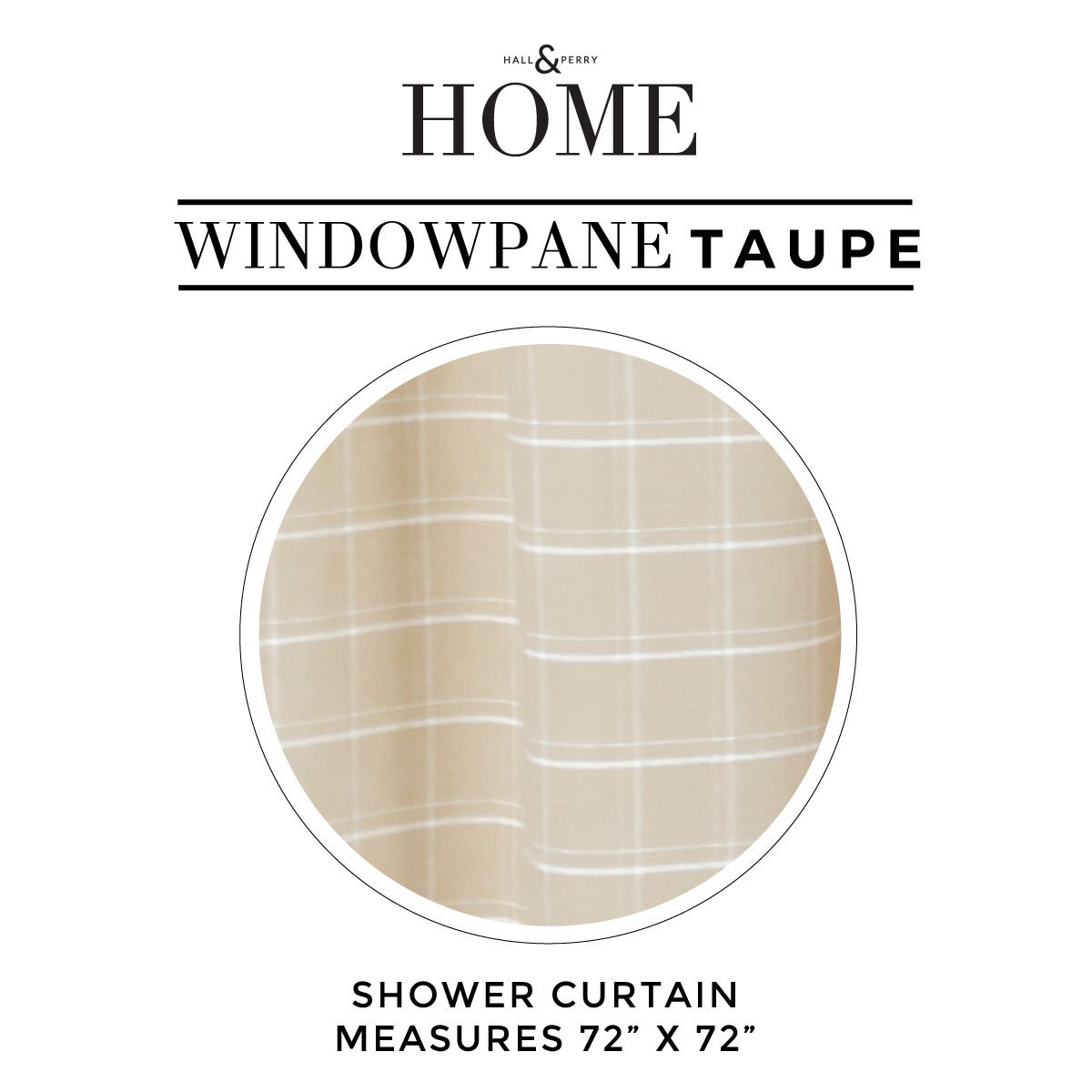 Windowpane Grid Shower Curtain in Beige With White Lines and Etsy