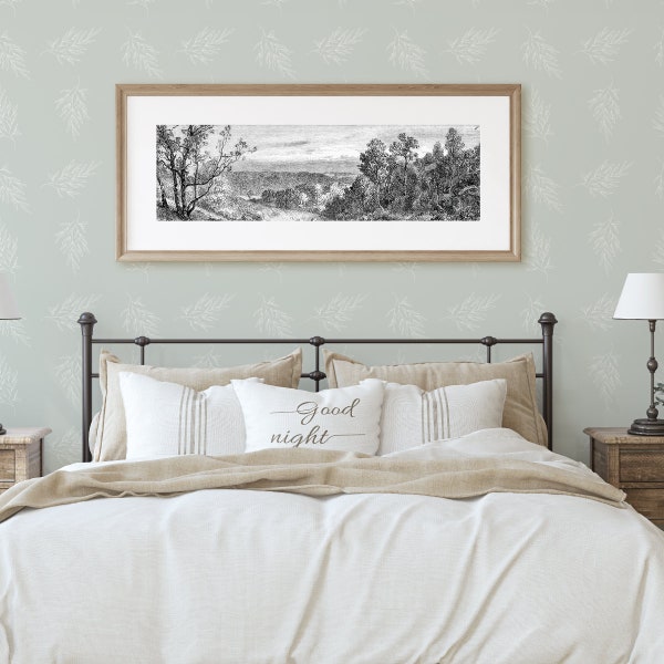 Peel and Stick Removable Wallpaper in Fernwood Sage Design (White/Sage Green) by Hall & Perry