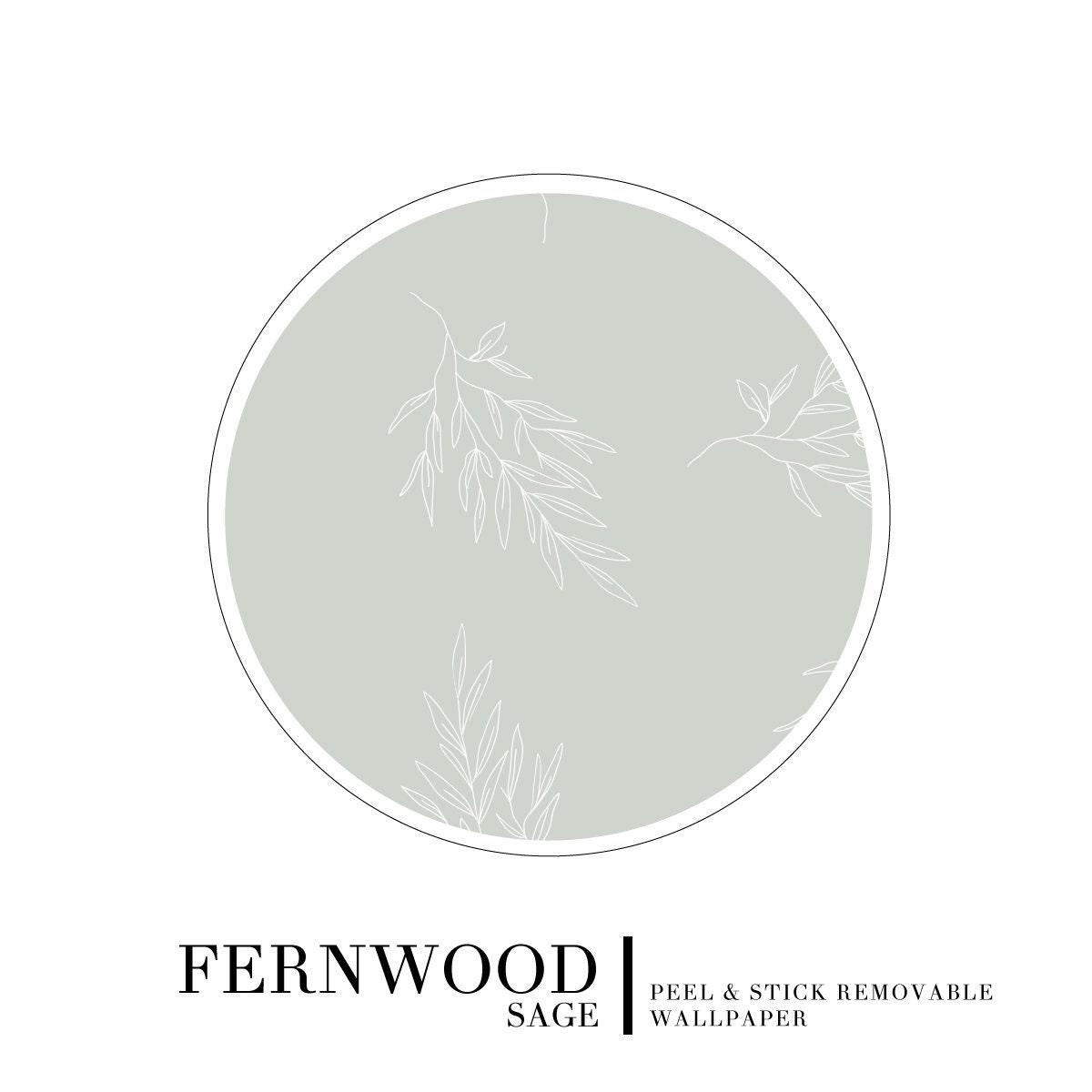 Peel and Stick Removable Wallpaper in Fernwood Sage Design Etsy