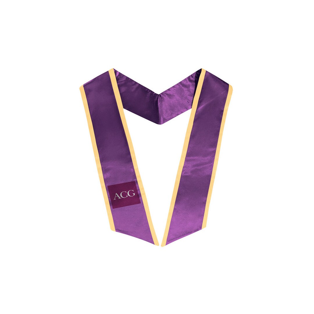 Stole Withe 10 X Personalised Tapered Stoles With Satin Binding - Purple - Etsy