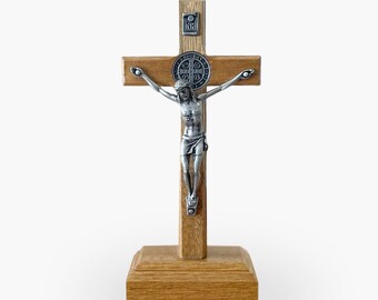 Handmade Brazilian Imbuia Desktop Crucifix