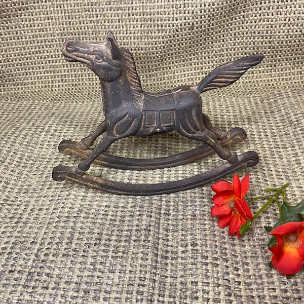 1950s cast iron rocking horse