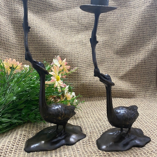 Cast Iron Bird Candle Holder Etsy