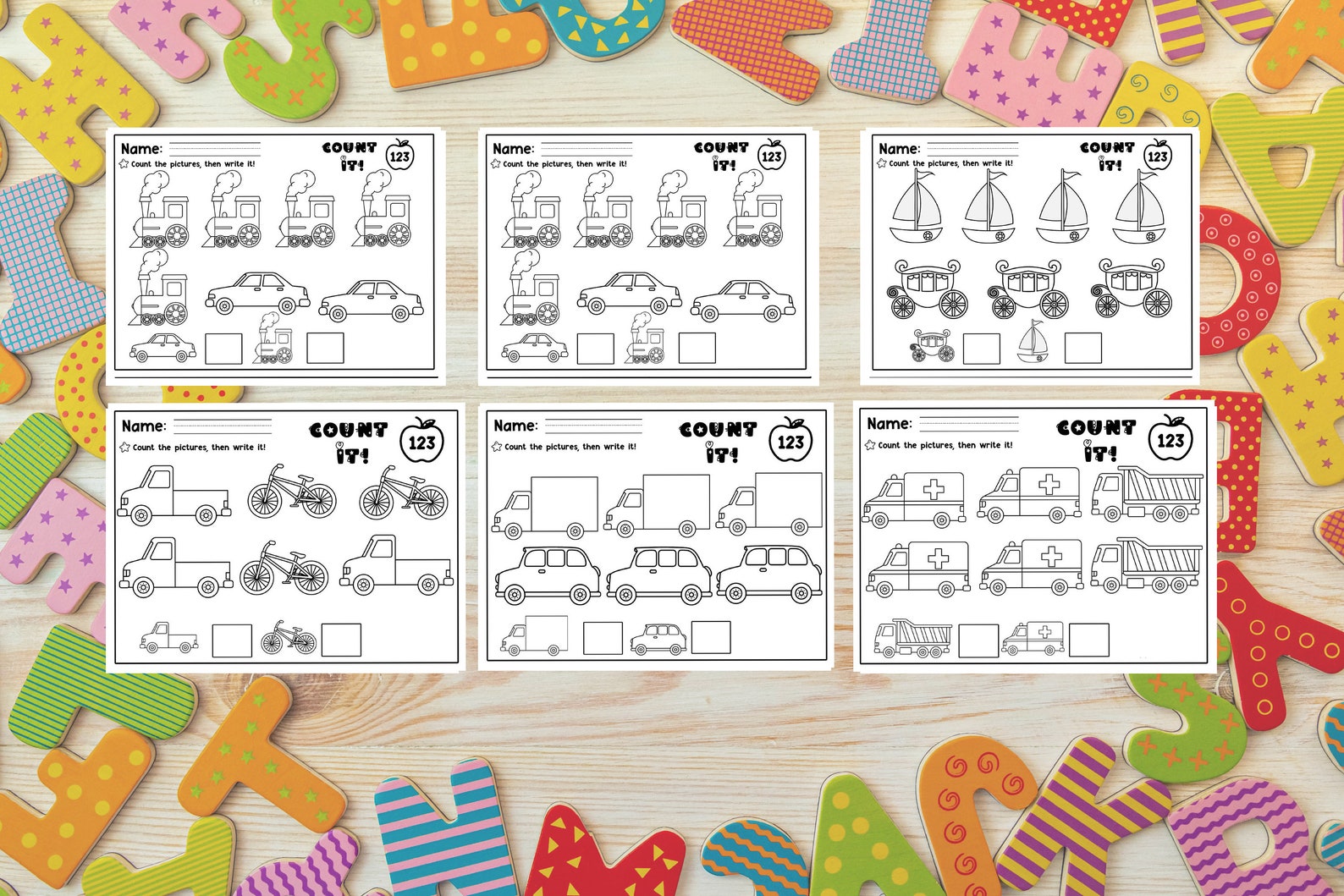 Preschool ABC and Numbers Worksheets 100 Pages Digital PDF - Etsy