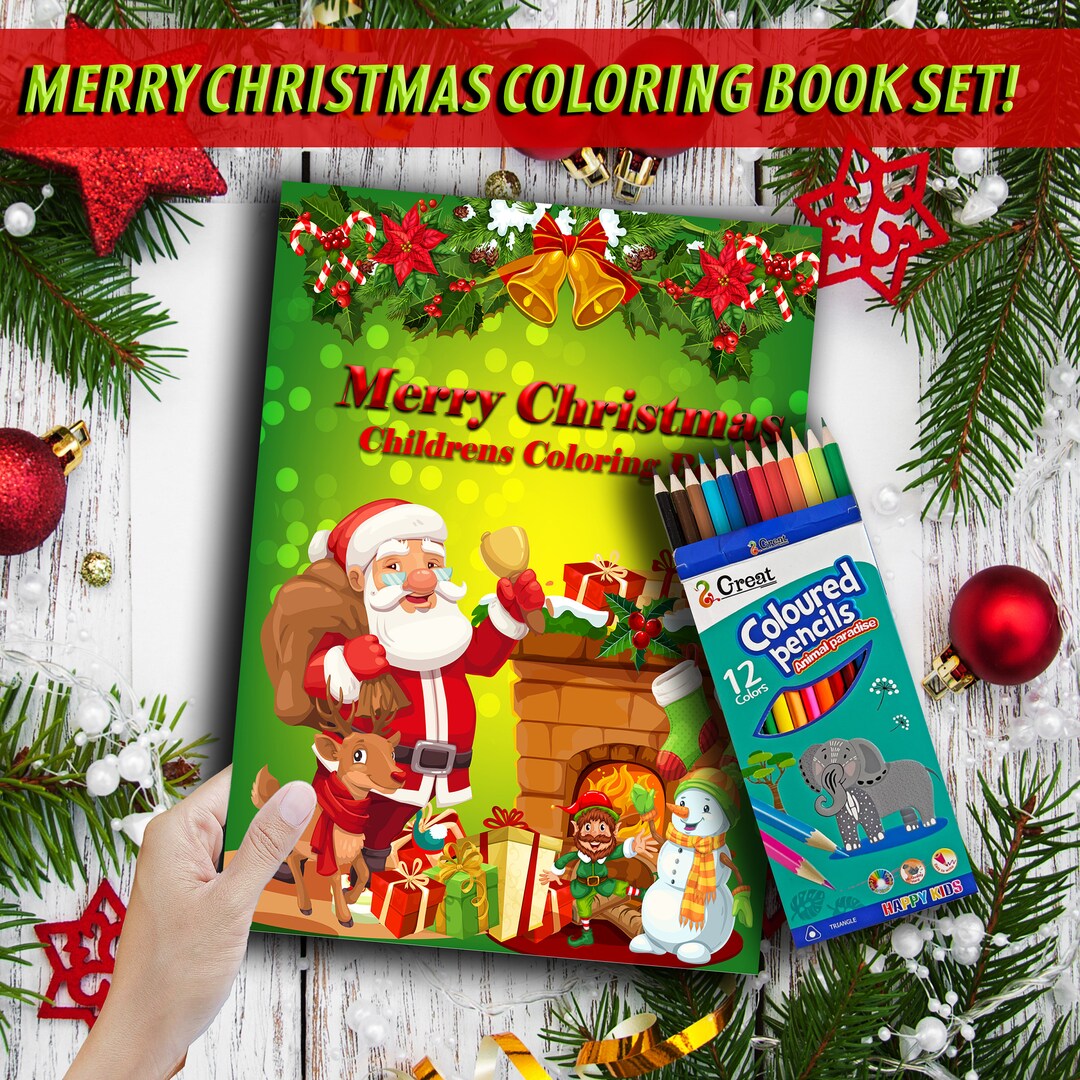 Merry Christmas Kids Coloring Book With Coloring Pencil Set Easy Fun merry-christmas-kids-coloring-book-with-coloring-pencil-set-easy-fun