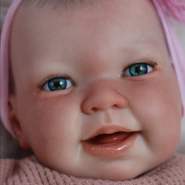 REBORN UPDATED 2024 paints! Baby Blue Open Eye Girl Doll Child's Safe Upto 7lbs LIfelike Box Opening Artist SUNBEAMBABIESDAN (outfit varies)