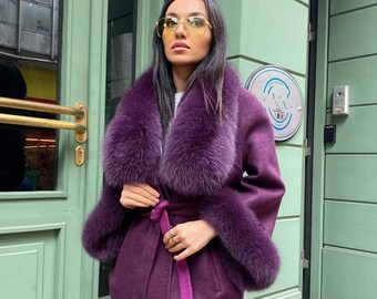 fluffy purple jacket
