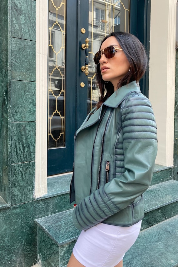 Veste cuir hiver femme sale