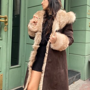 Women's Coat Toscana Fur Brown Toscana Skin Long Women's Coat Perfect ...
