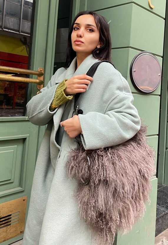 Lamb Fur Hand Bag Tibetan Lamb Fur Women Bag Real Fur Bag 